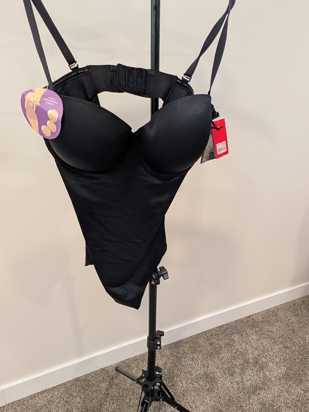 Spanx Black Strapless Cupped Panty Bodysuit